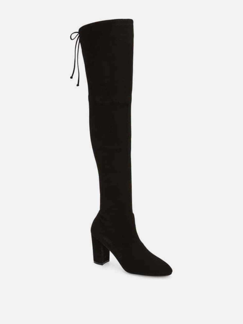 Never worn! Stuart Weitzman Black Over-the-Knee Tieland Heel Boots